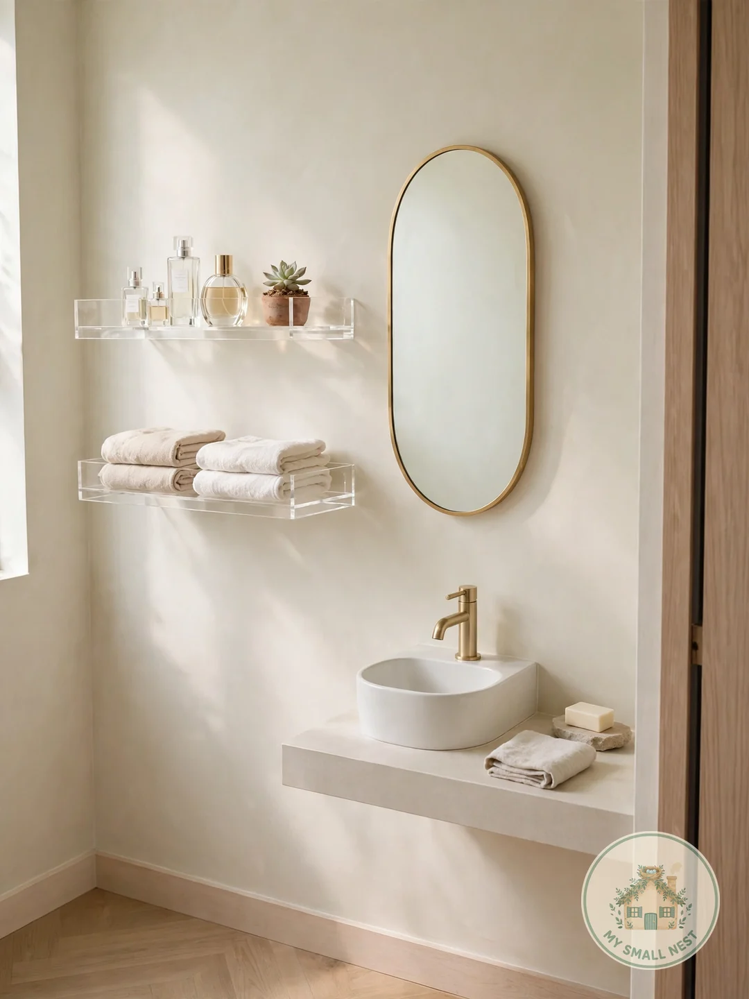 Acrylic Floating Shelves - bathroom shelf decor
