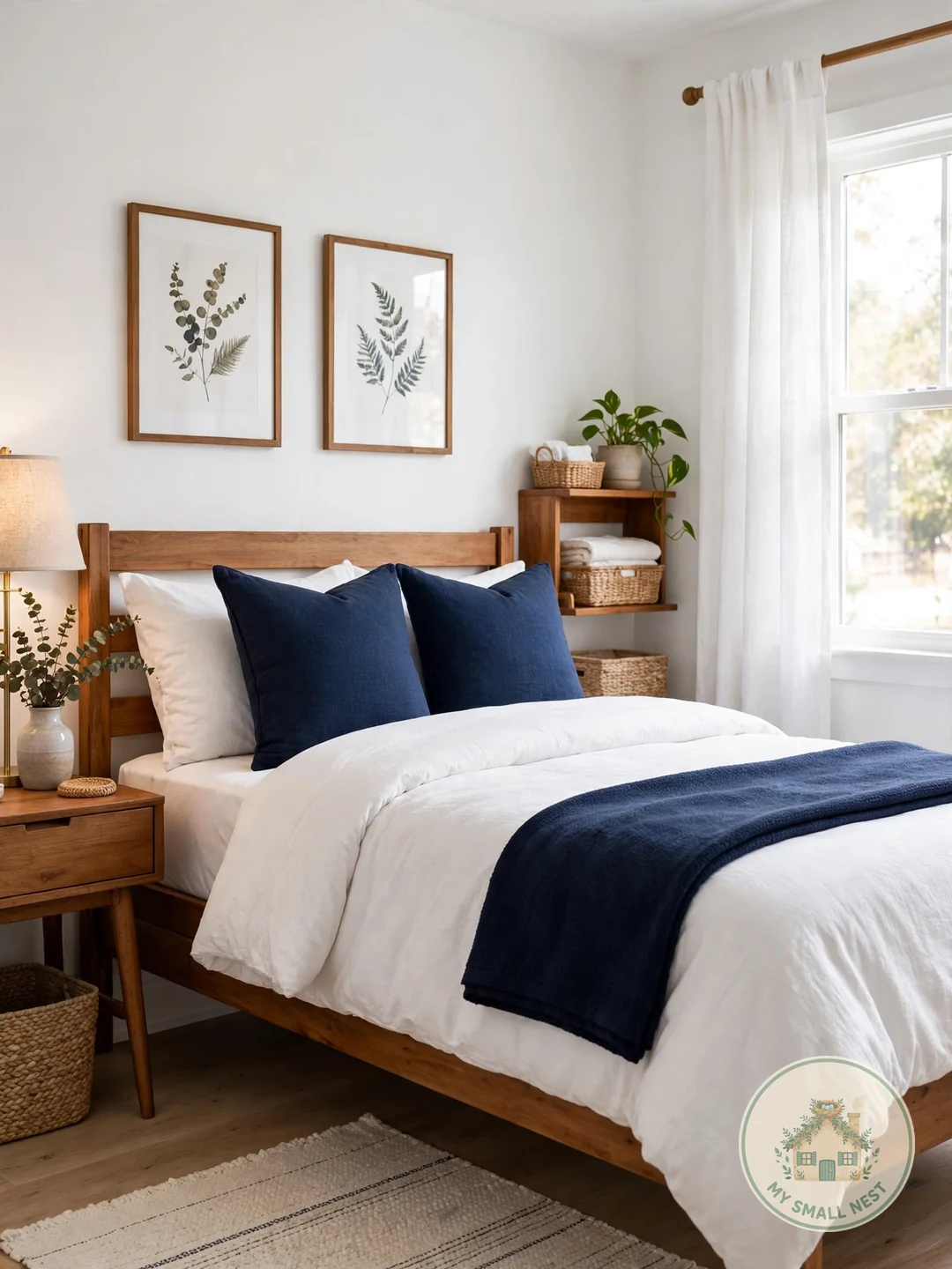 Try Navy and White - blue dorm rooms