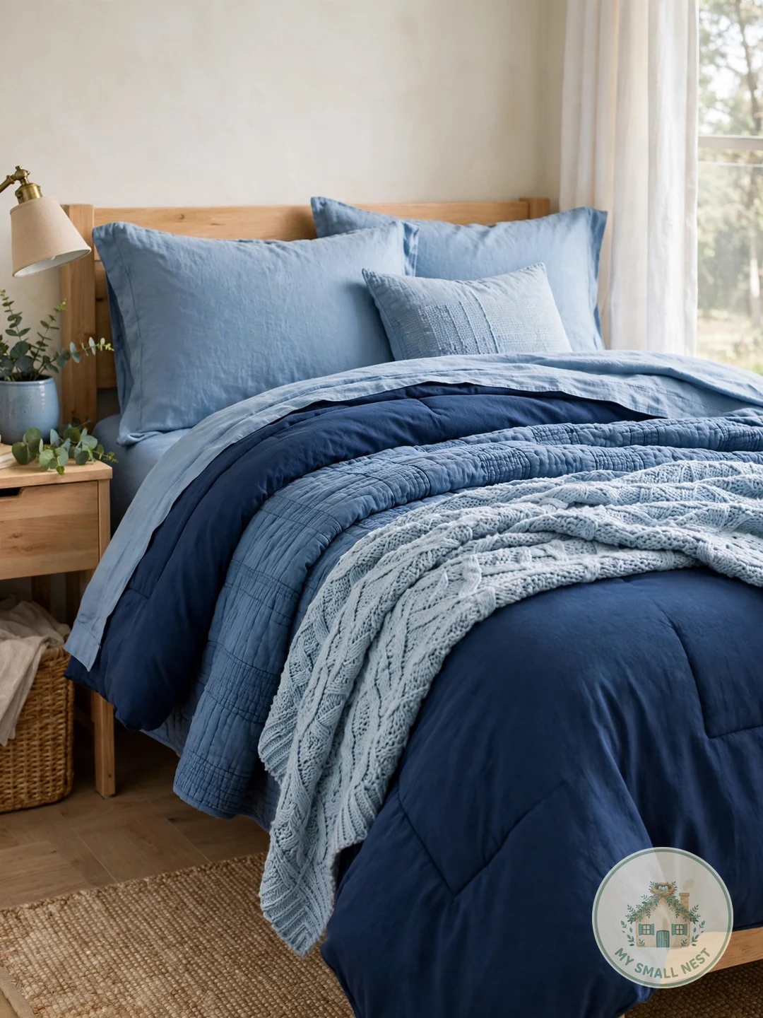 Layer Blue Bedding - blue dorm rooms