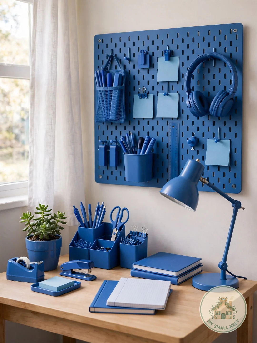 Style a Blue Desk Space - blue dorm rooms