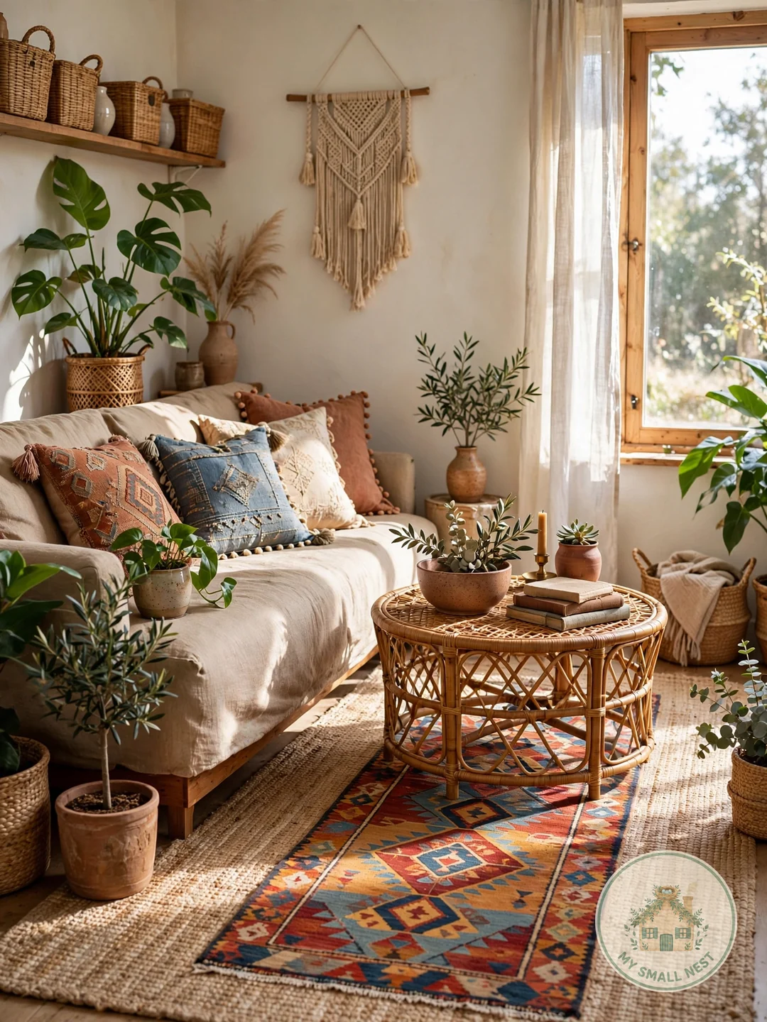 Layer Rugs Like a Pro - boho living room ideas