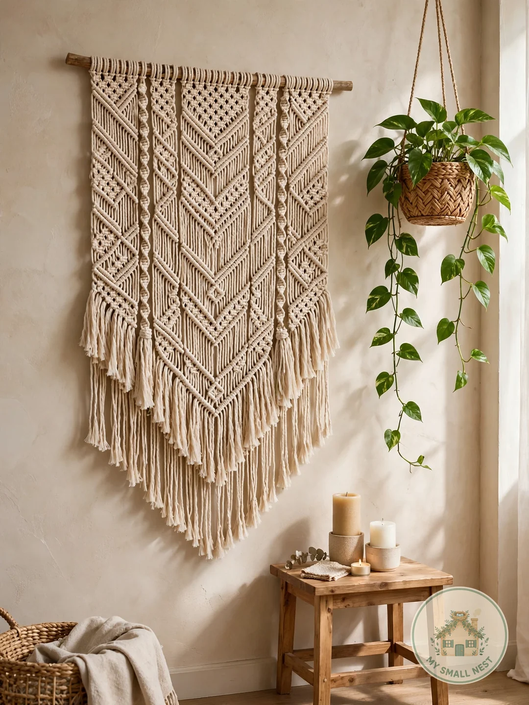 Macrame and Woven Wall Hangings - boho living room ideas