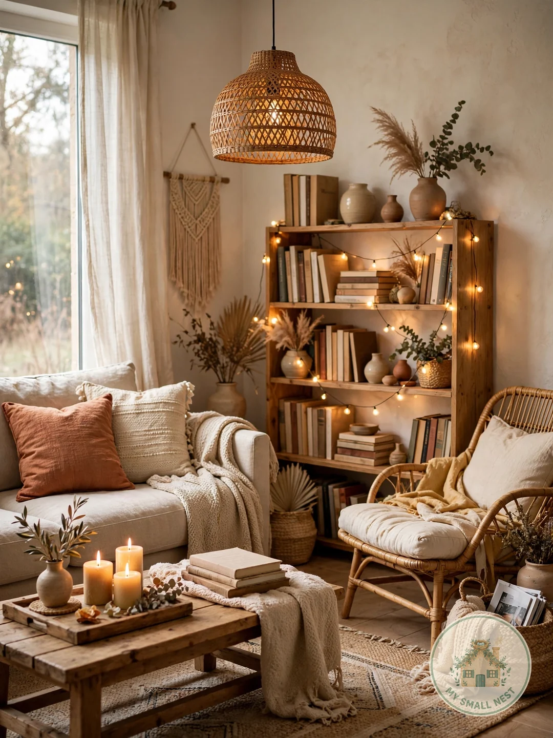 Warm Lighting Over Overhead Lights - boho living room ideas