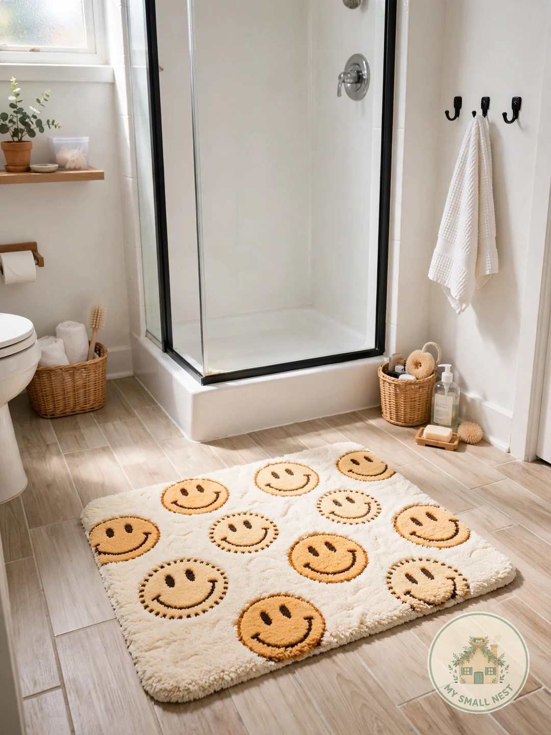 A Rug With Personality - college apartment bathroom