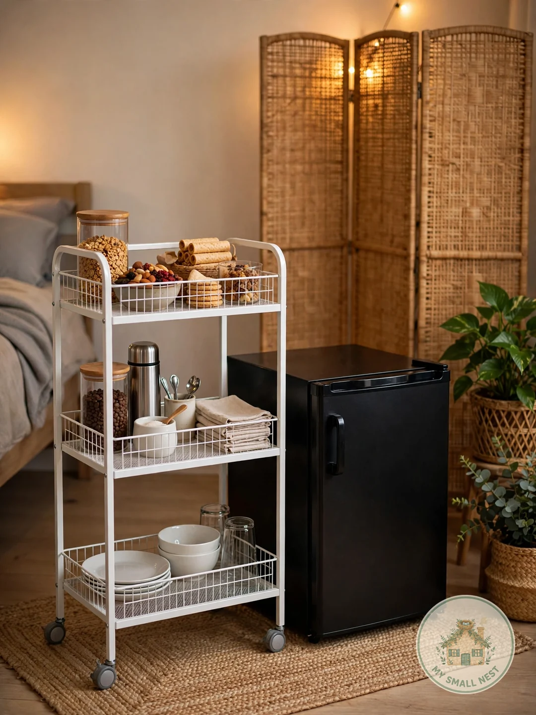 Mini Fridge Storage Cart - dorm room essentials
