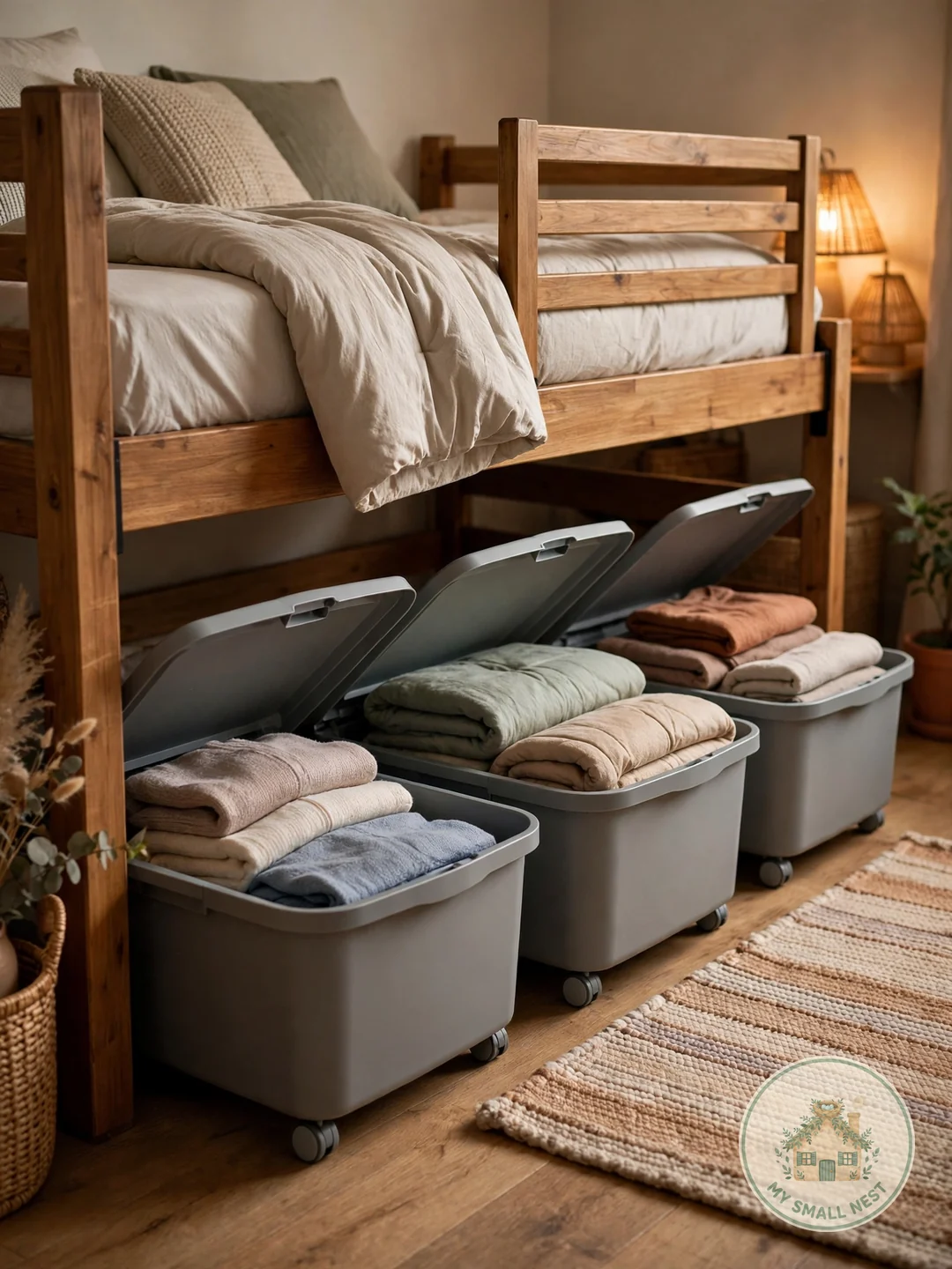 Under-Bed Storage Bins - dorm room essentials