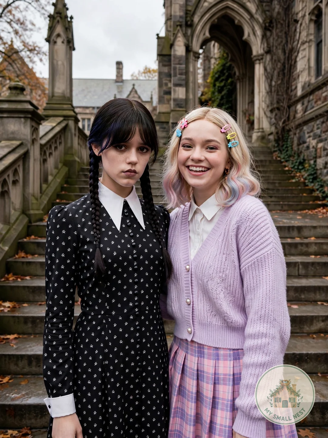 Wednesday and Enid - college halloween costumes