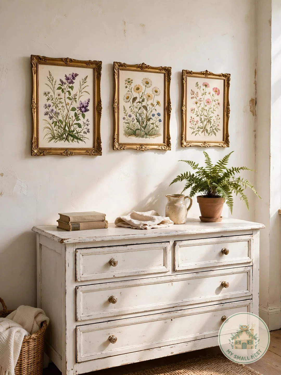 Vintage Frames and Botanical Prints - cottagecore decor