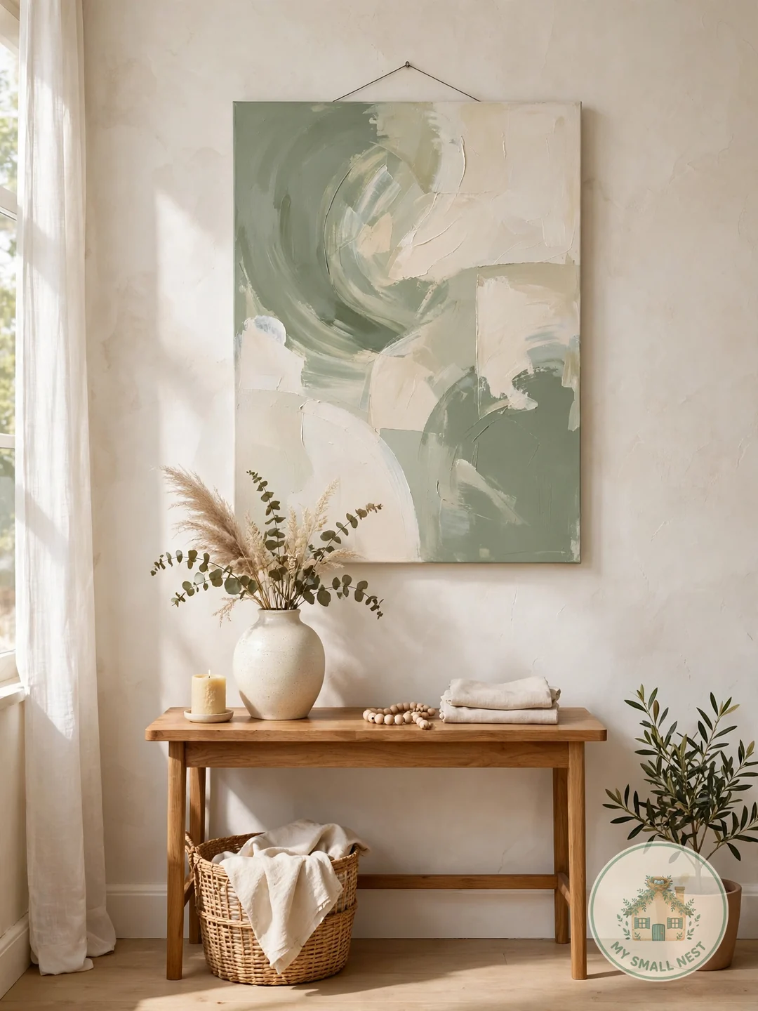 Painted Abstract Canvas in Two Colors - diy wall art