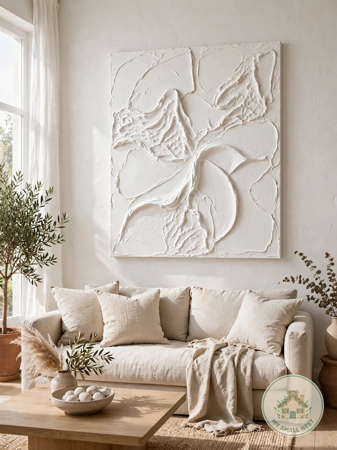 DIY Textured Plaster Art - diy wall art