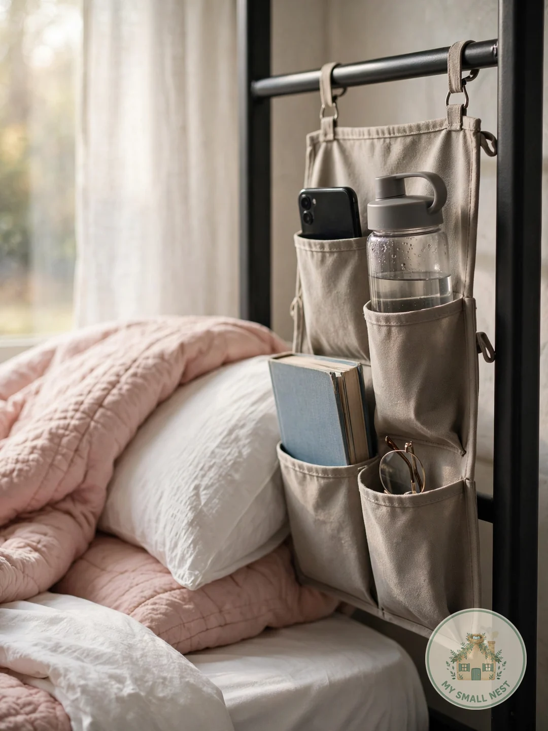 A Bedside Caddy for Your Phone and Essentials - dorm room decor ideas