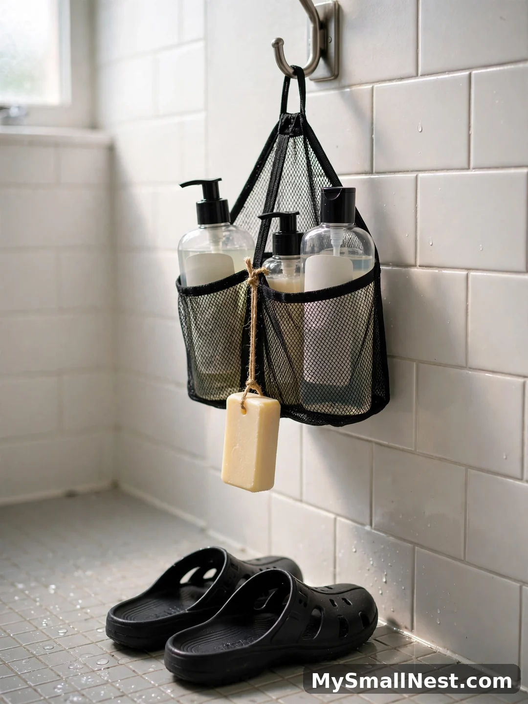 Carry It All in a Mesh Shower Caddy - dorm room essentials for guys