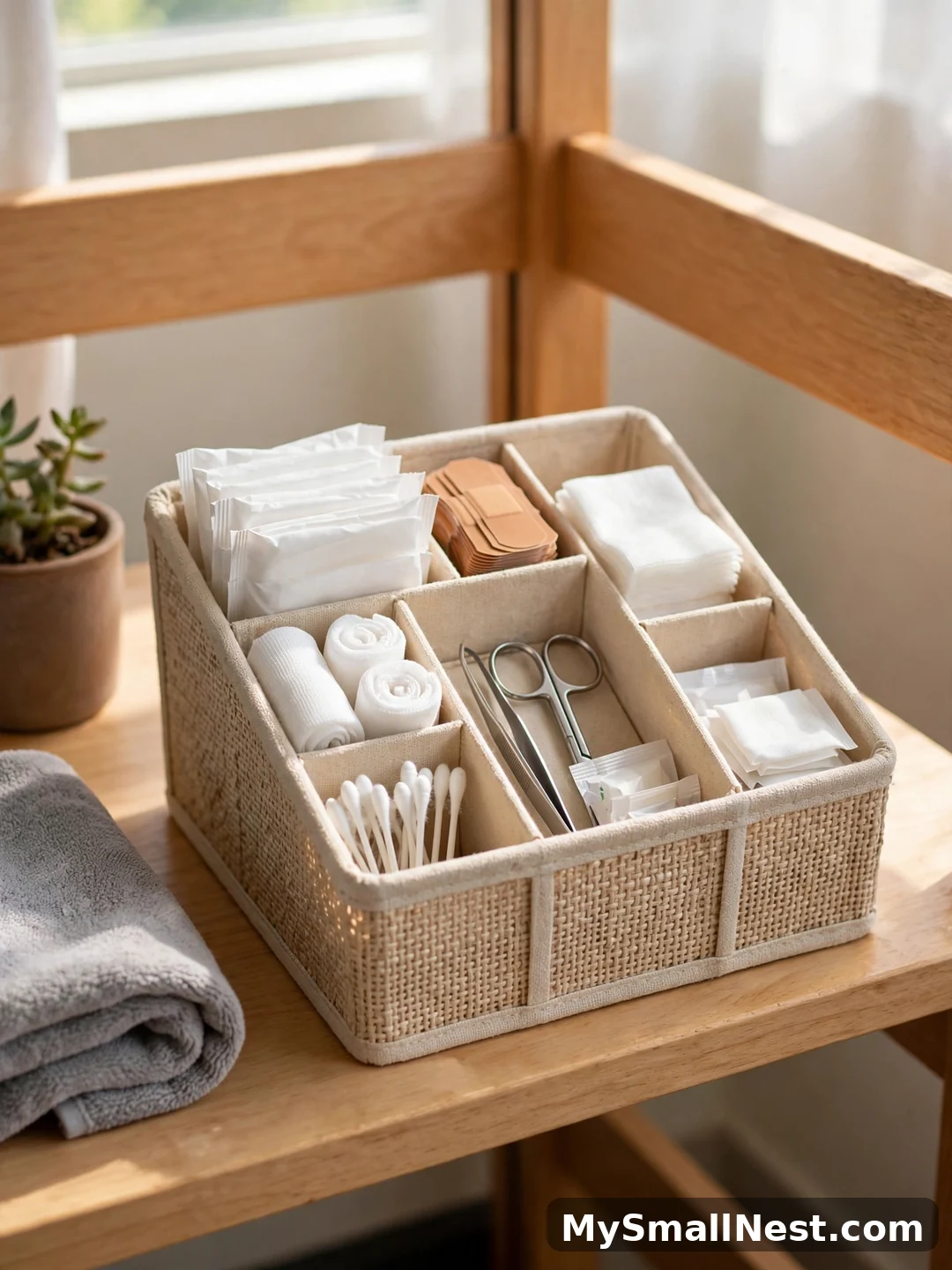 Stock a First Aid + Cleaning Bin - dorm room essentials for guys