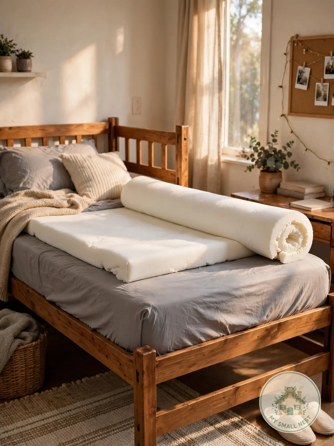 Twin XL Memory-Foam Mattress Topper - dorm room essentials freshman year