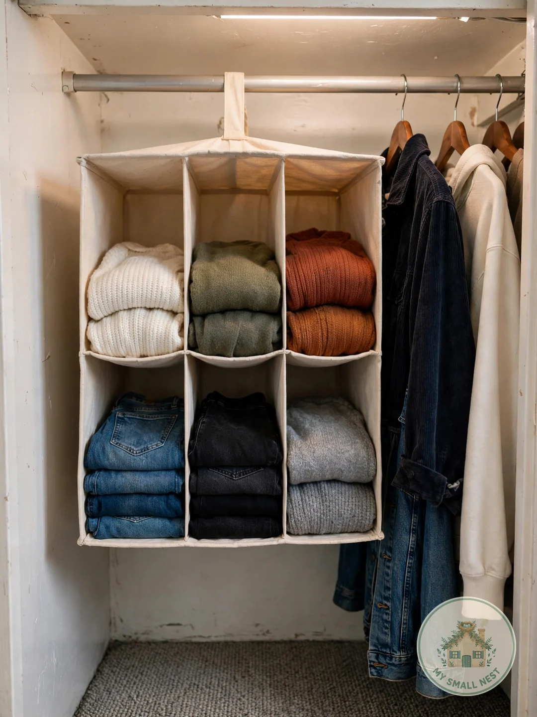 Hanging Closet Organizer - dorm room essentials freshman year