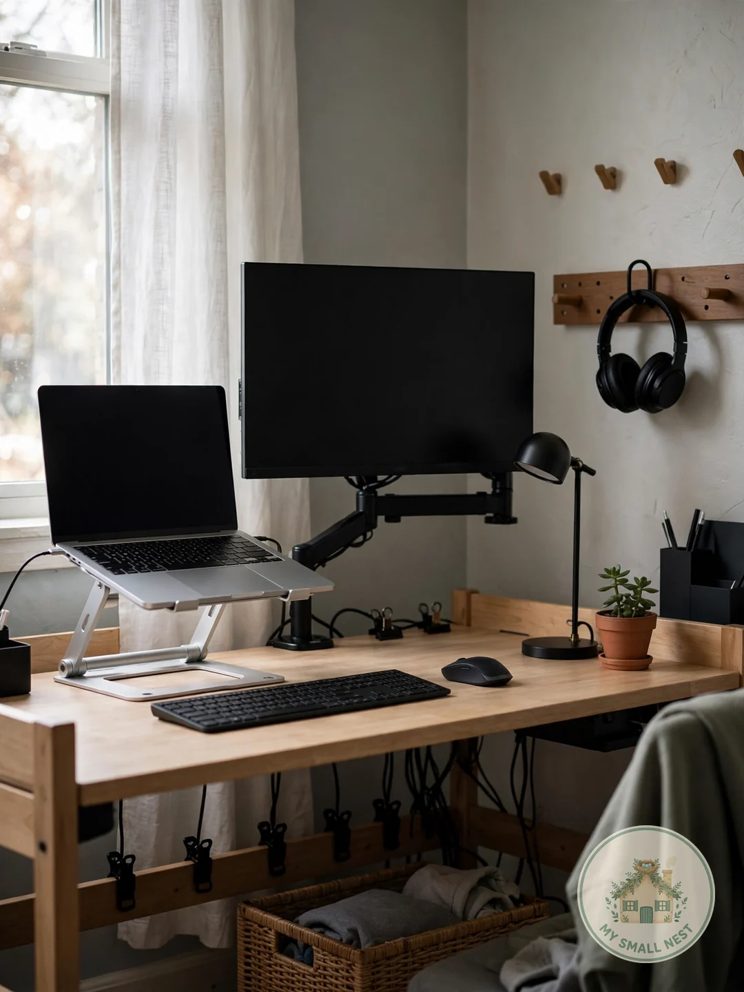 Elevate Your Laptop and Add a Second Screen - dorm room ideas for guys