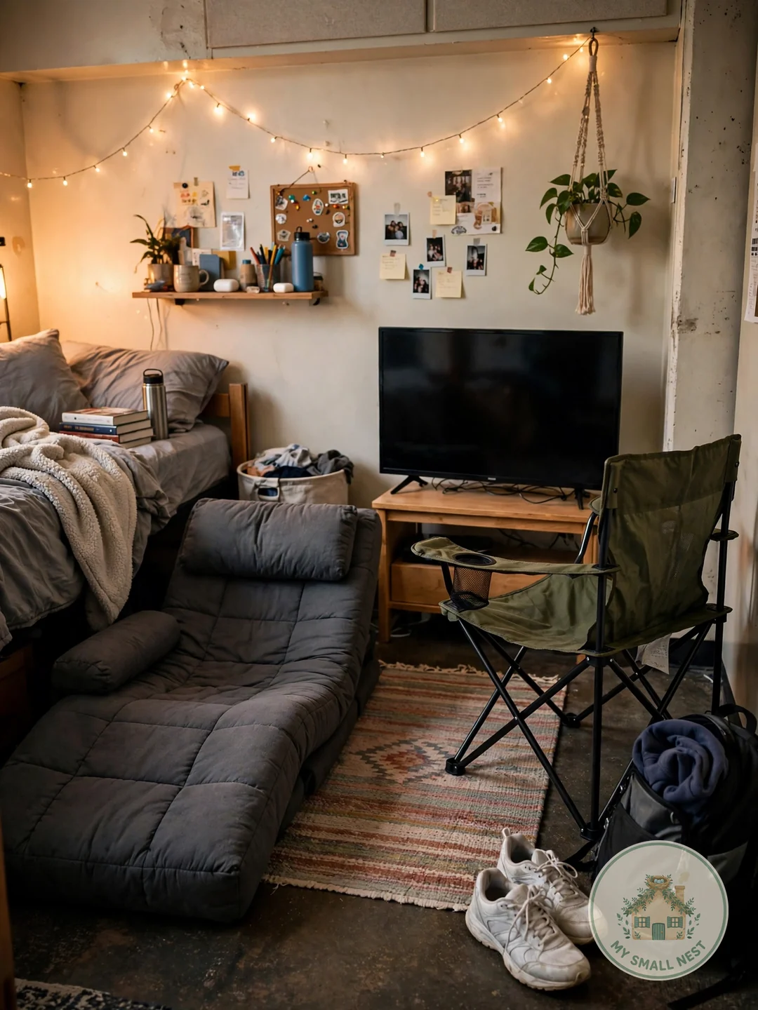Add Guest Seating That Folds Away - dorm room ideas for guys