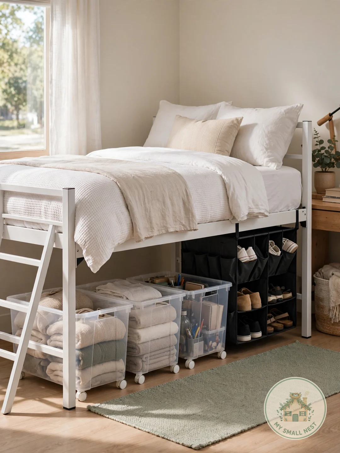 Maximize Under-Bed Storage - dorm room inspo