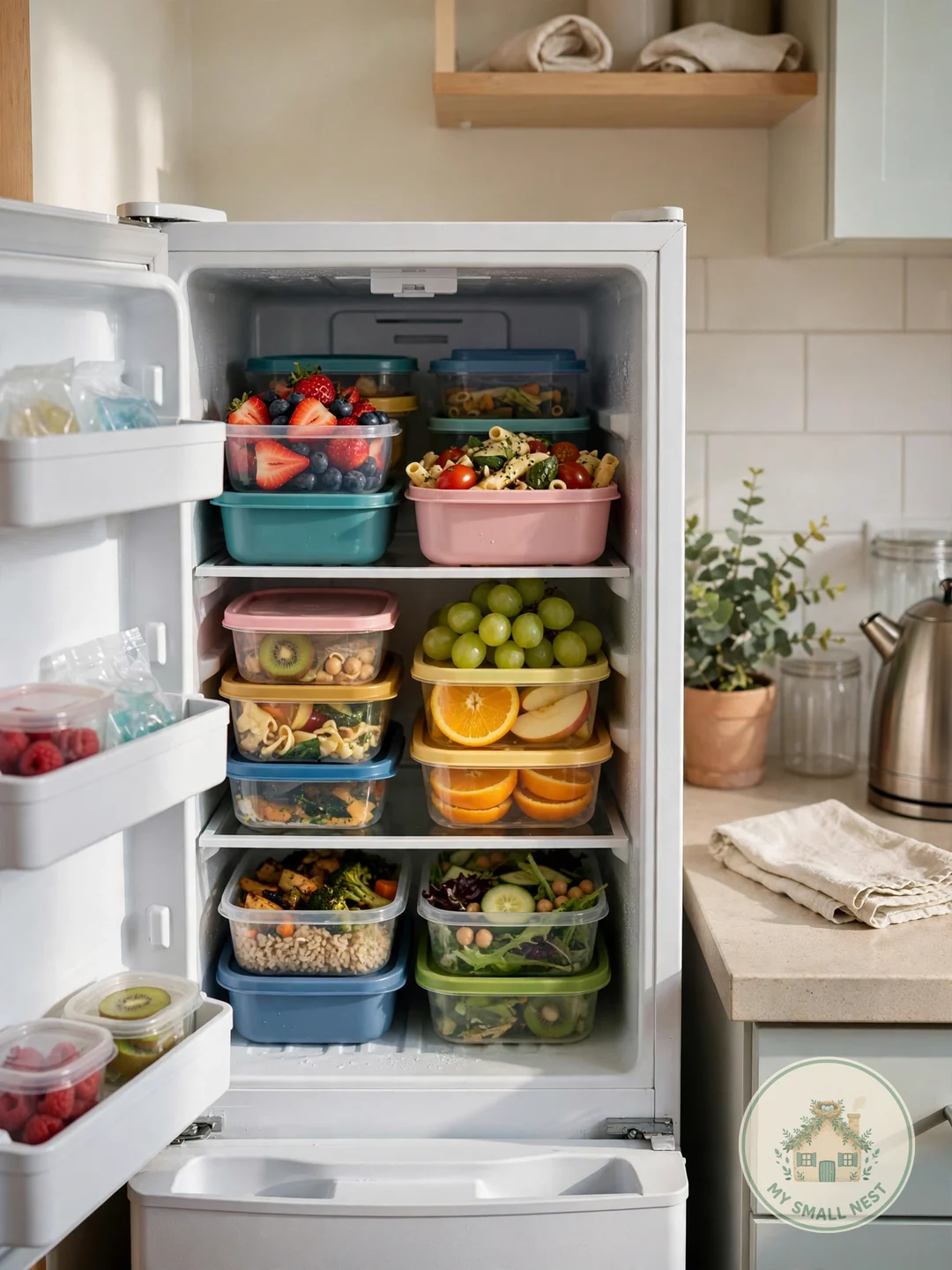 Stackable Food Containers for Dining Hall Runs - dorm room organization ideas