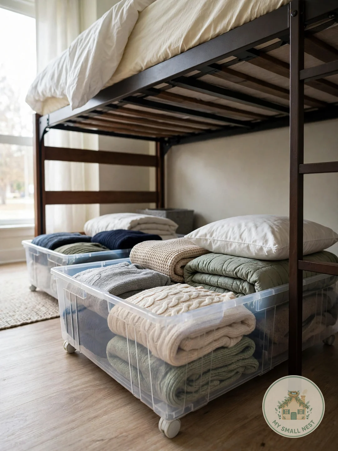 Under-Bed Rolling Storage Bins - freshman dorm supplies