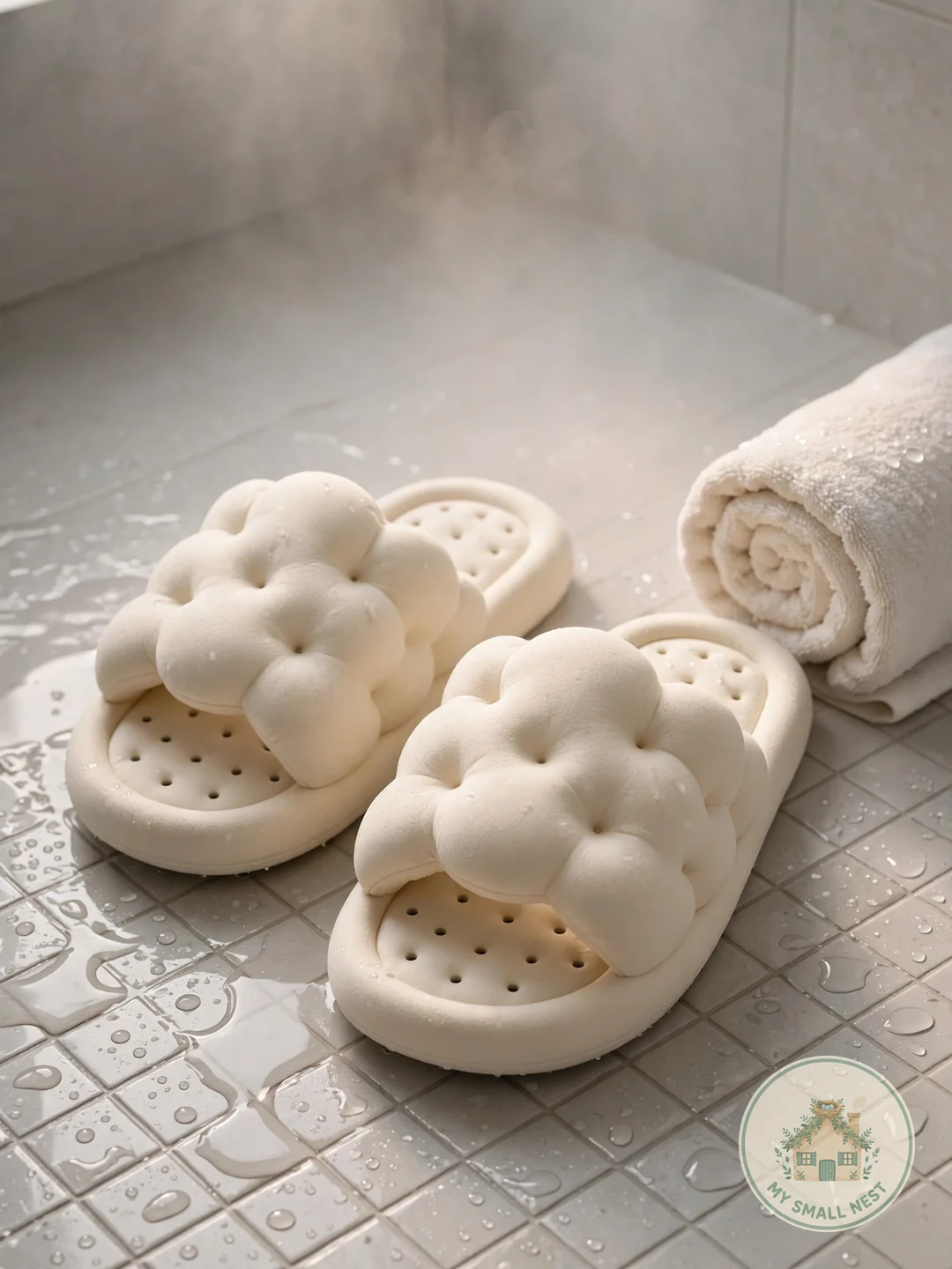 Cushioned Cloud Shower Shoes - freshman dorm supplies