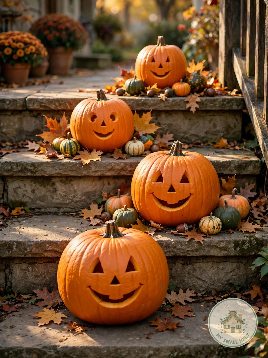 Pumpkin Family Cluster - easy pumpkin carving ideas