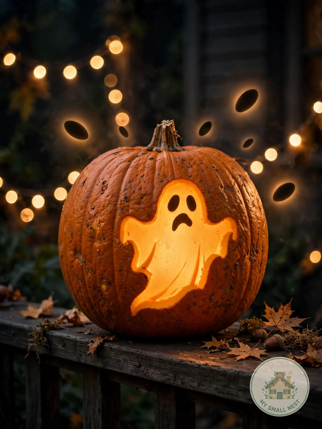 Friendly Floating Ghost - easy pumpkin carving ideas