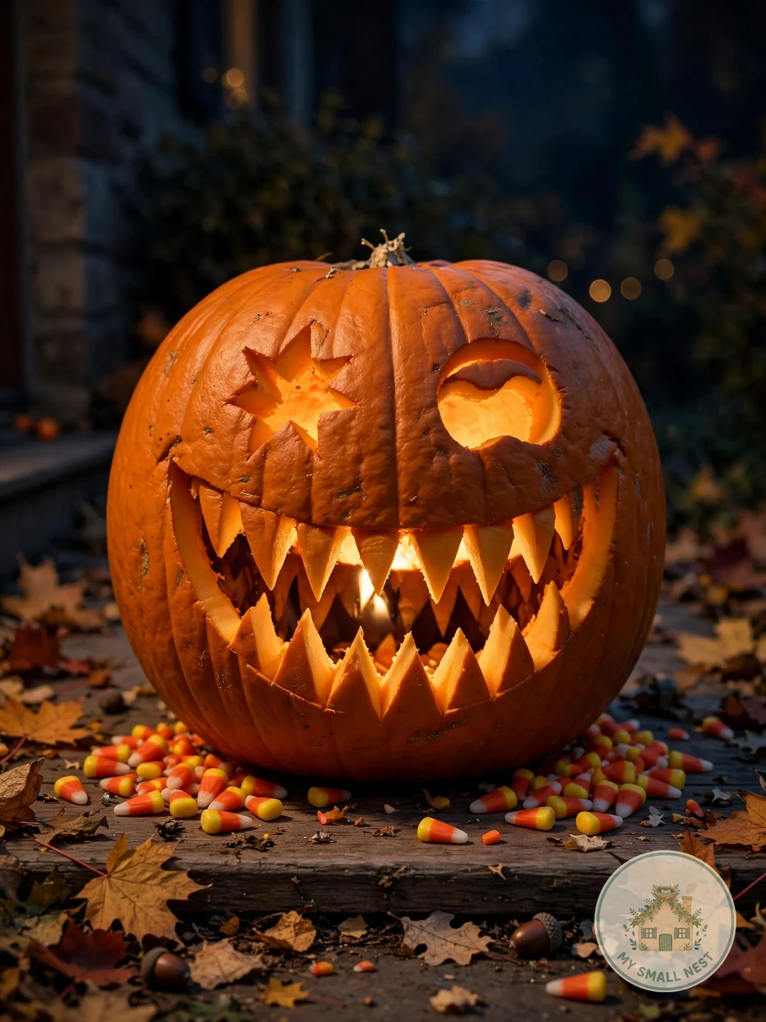 Sharp-Toothed Monster Grin - easy pumpkin carving ideas