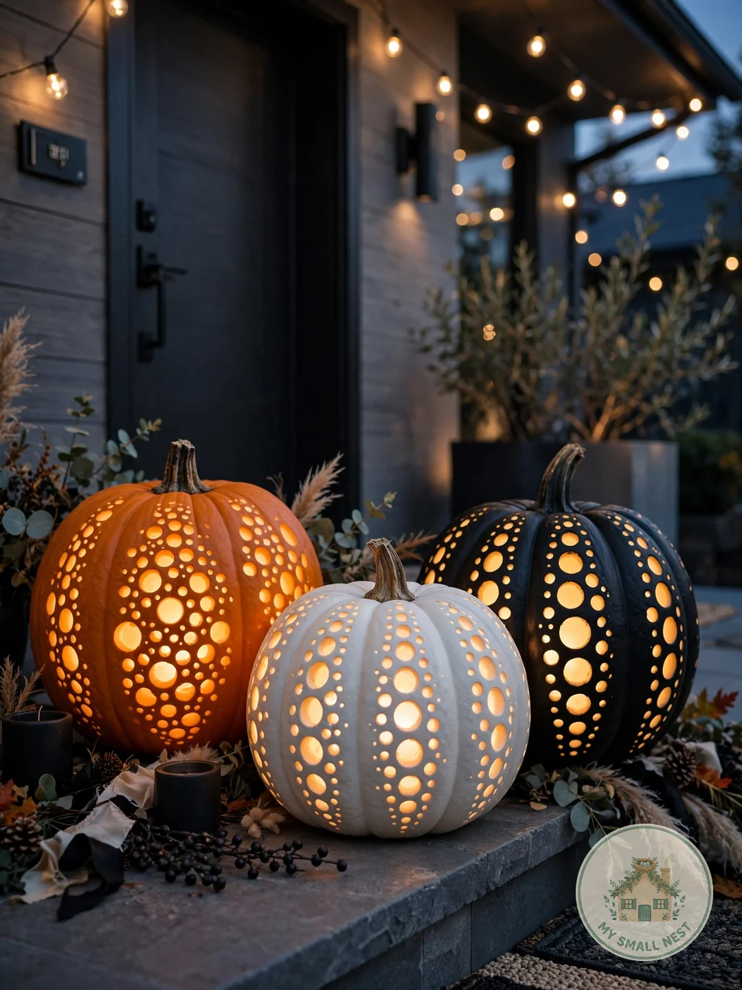 Confetti Polka-Dot Pumpkin - easy pumpkin carving ideas