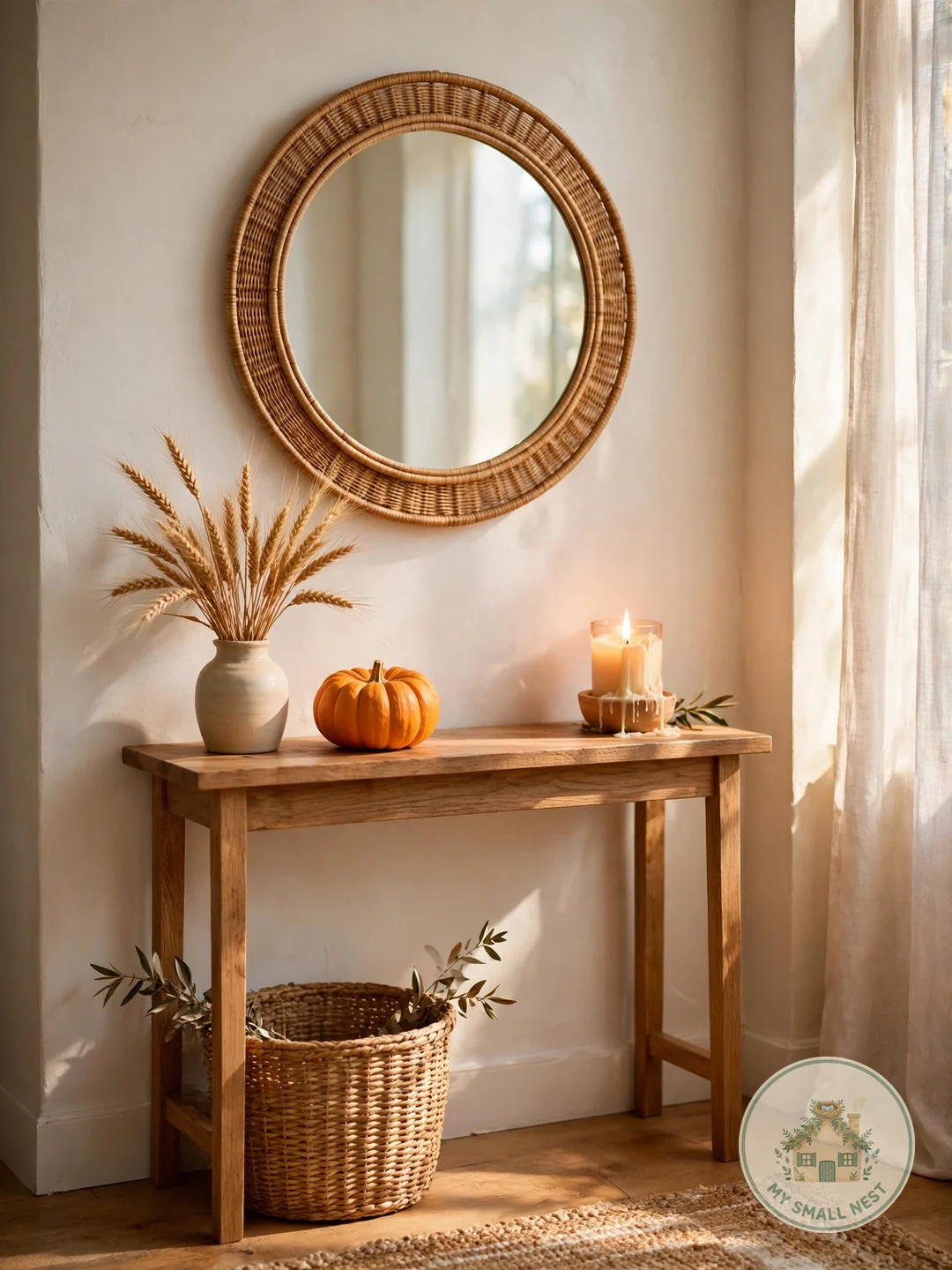 Rotate One Small Seasonal Accent - entryway table decor