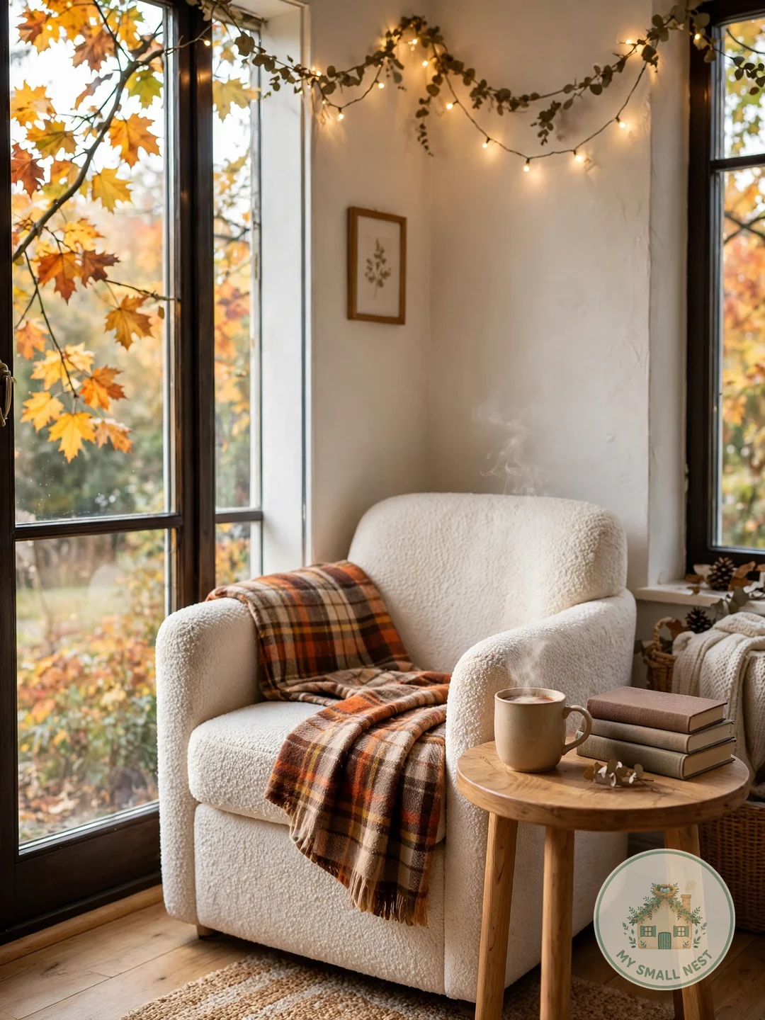 Create a Cozy Reading Nook by the Window - fall living room decor