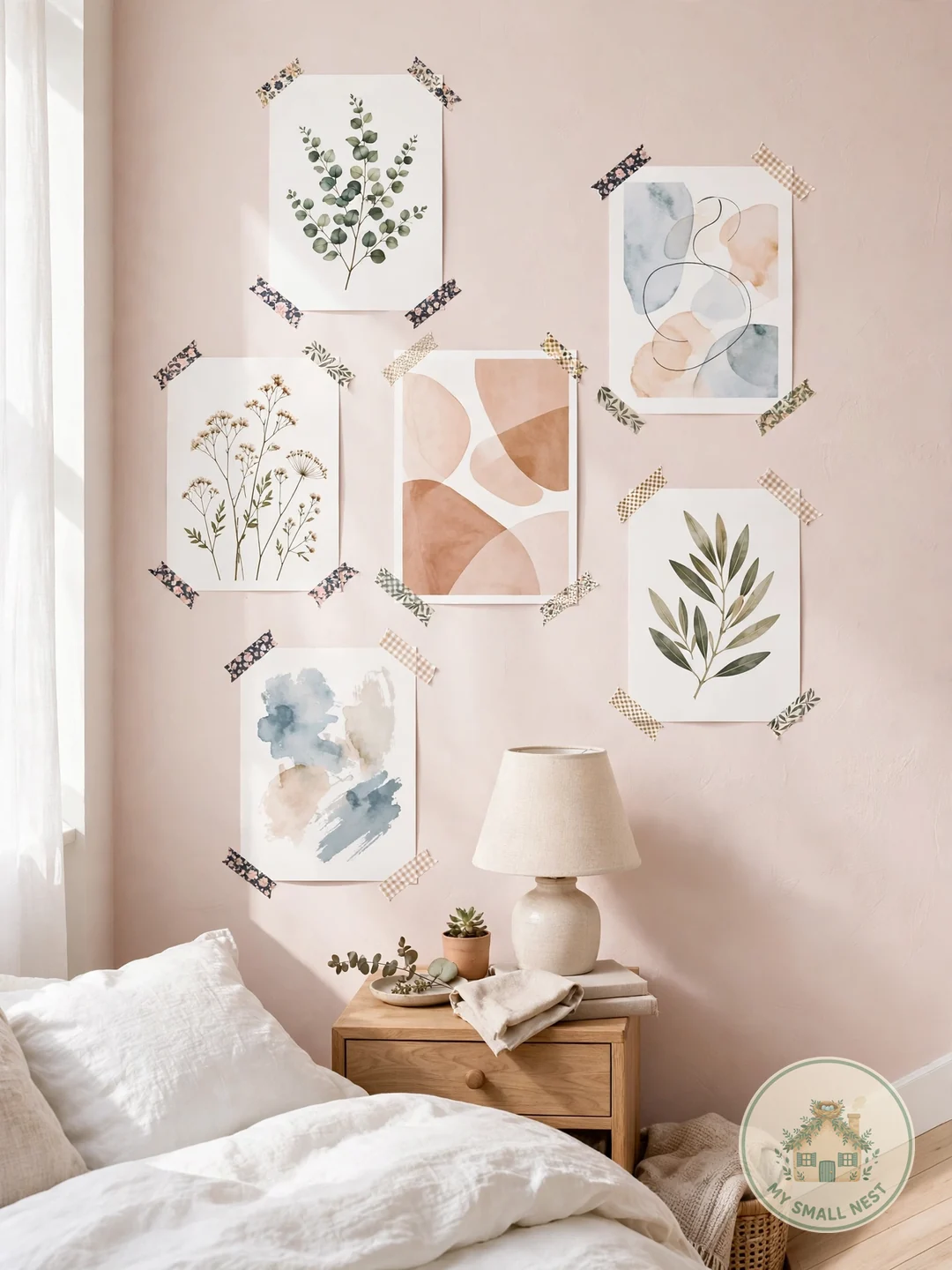 No-Nail Tape and Clip Gallery - gallery wall ideas