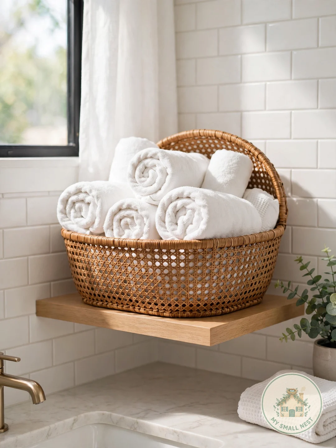 Display Spa-Style Rolled Towels - guest bathroom decor ideas