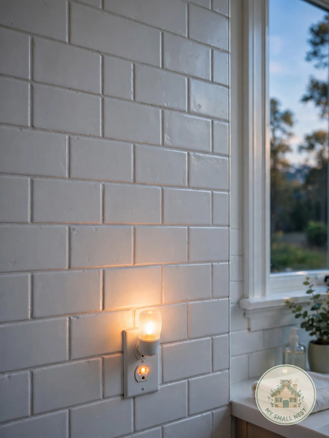 Plug In a Warm Nightlight - guest bathroom decor ideas