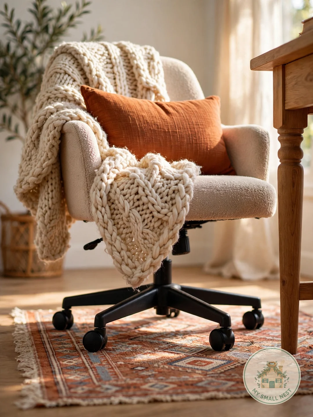 Cozy Textile Touches - home office nook ideas
