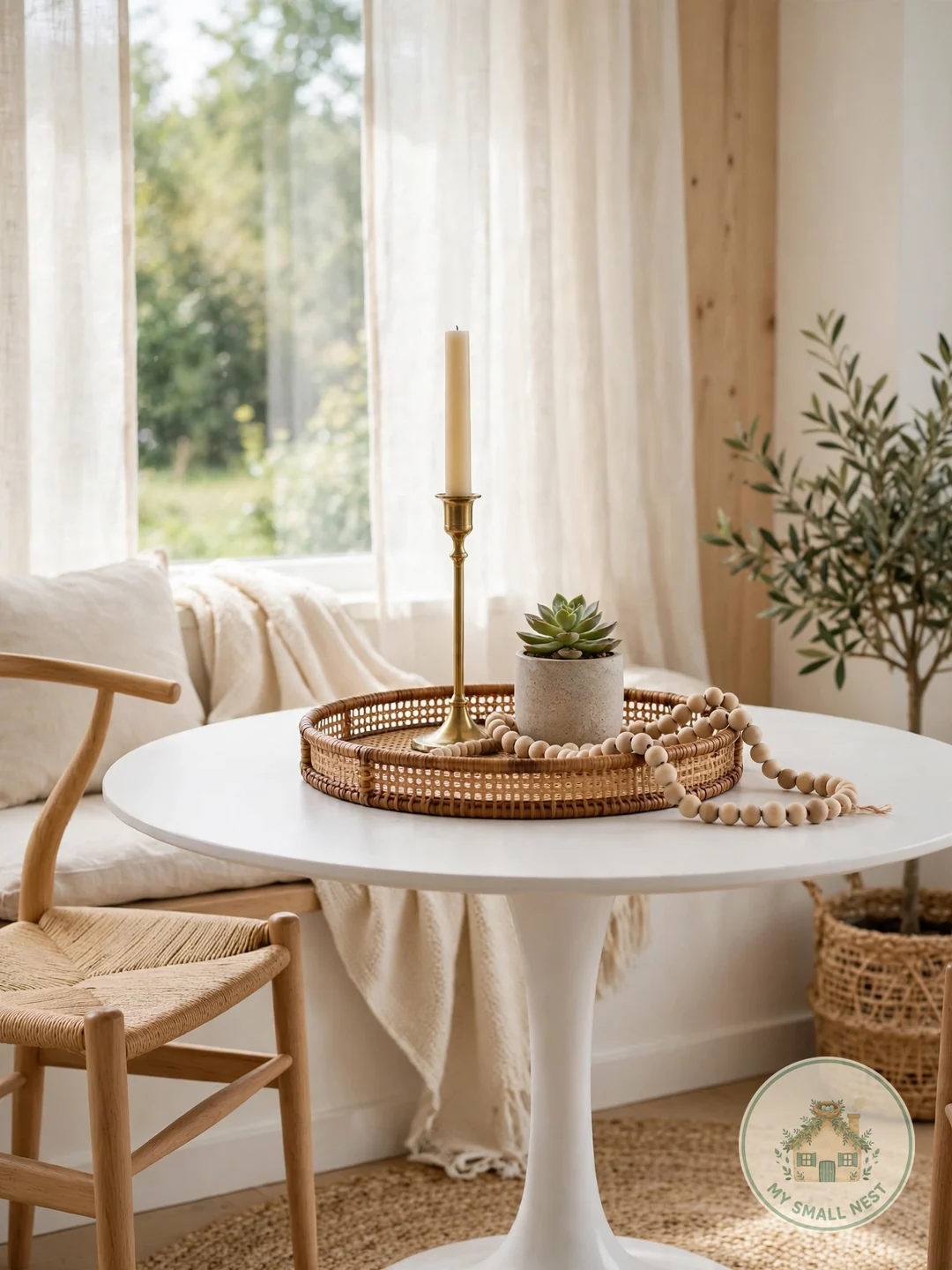 Layered Decorative Tray - round table centerpiece ideas