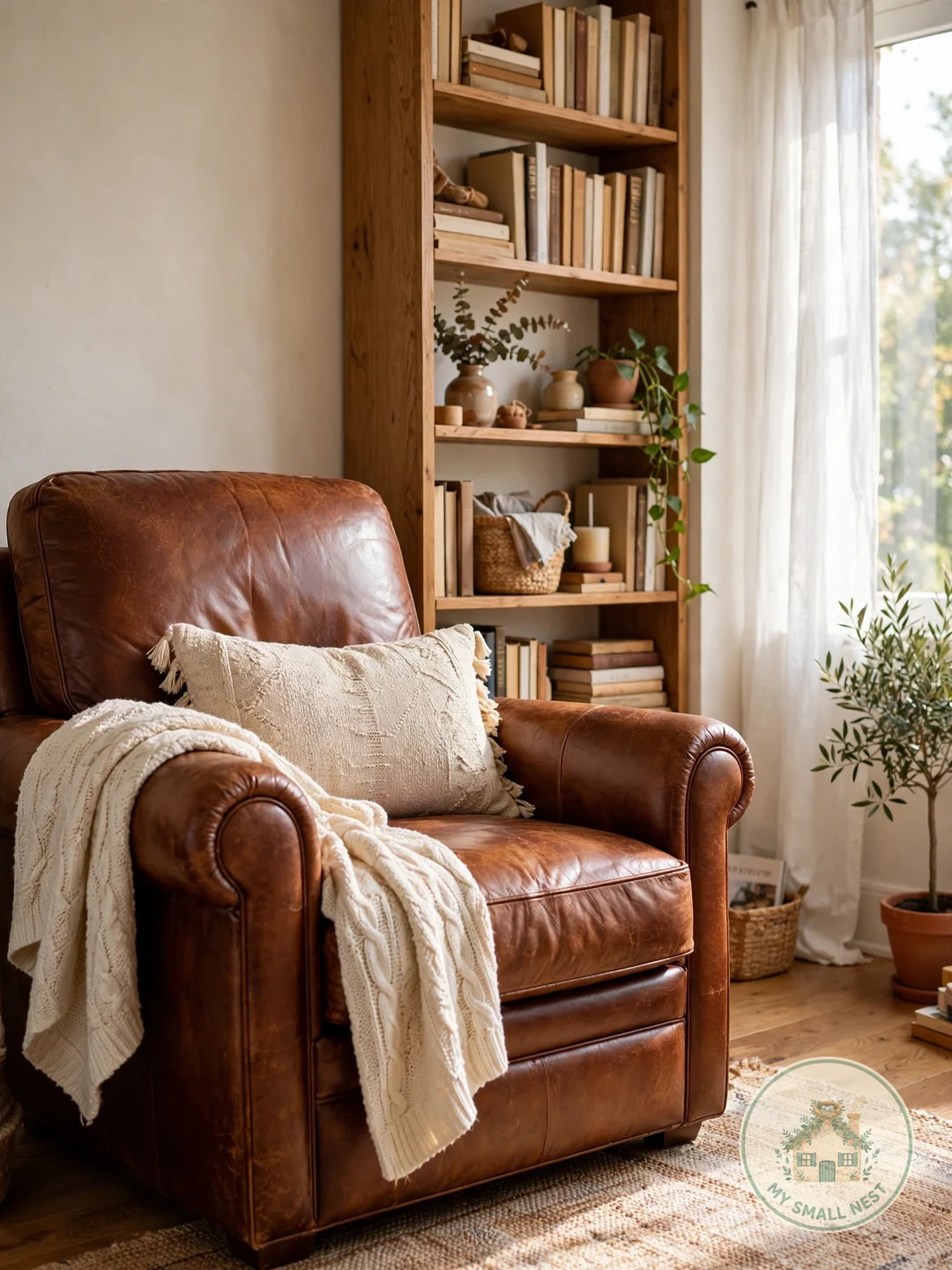 Deep Comfortable Reading Chair - apartment library ideas