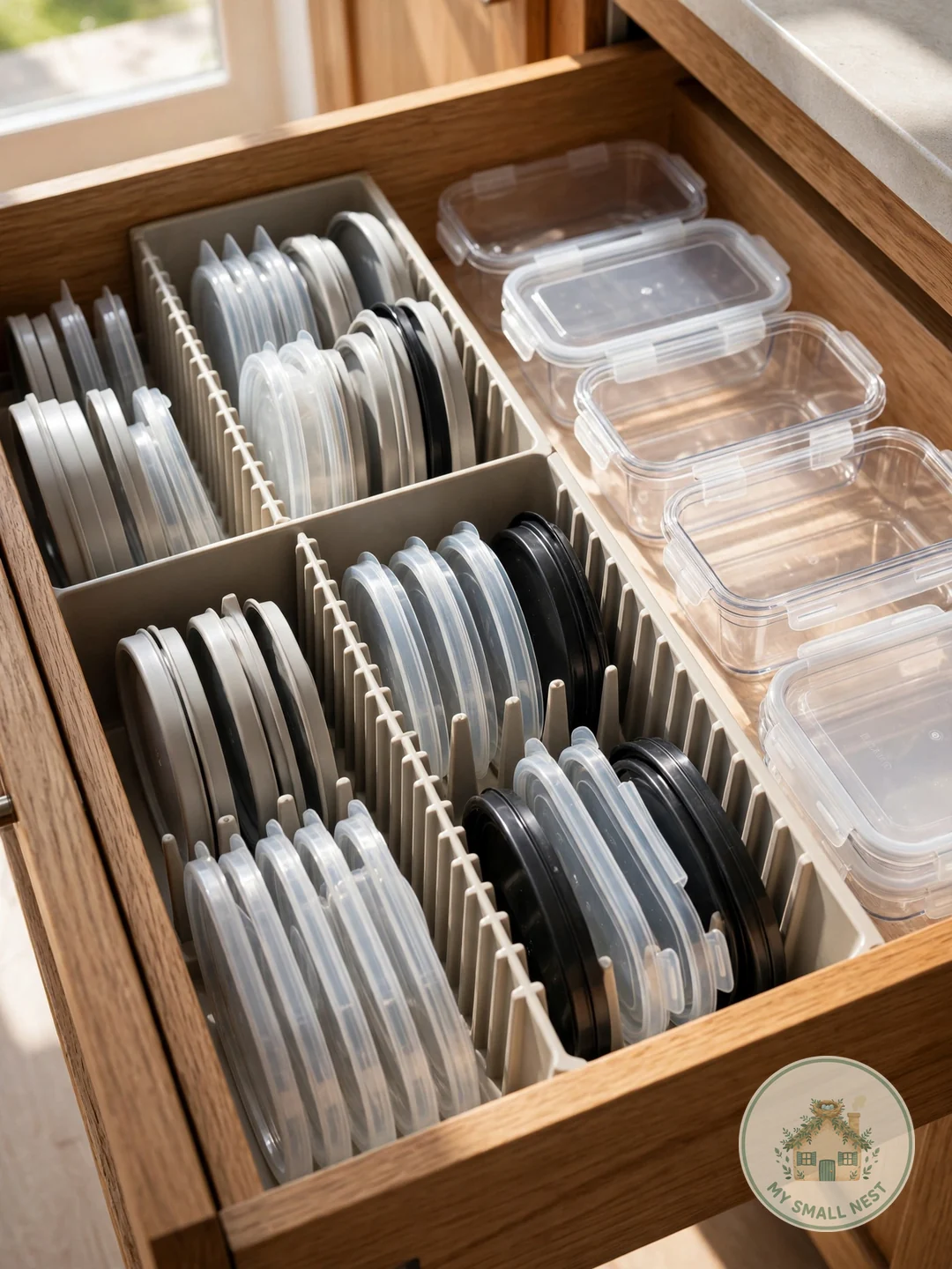 Dedicate a Deep Drawer - organize tupperware