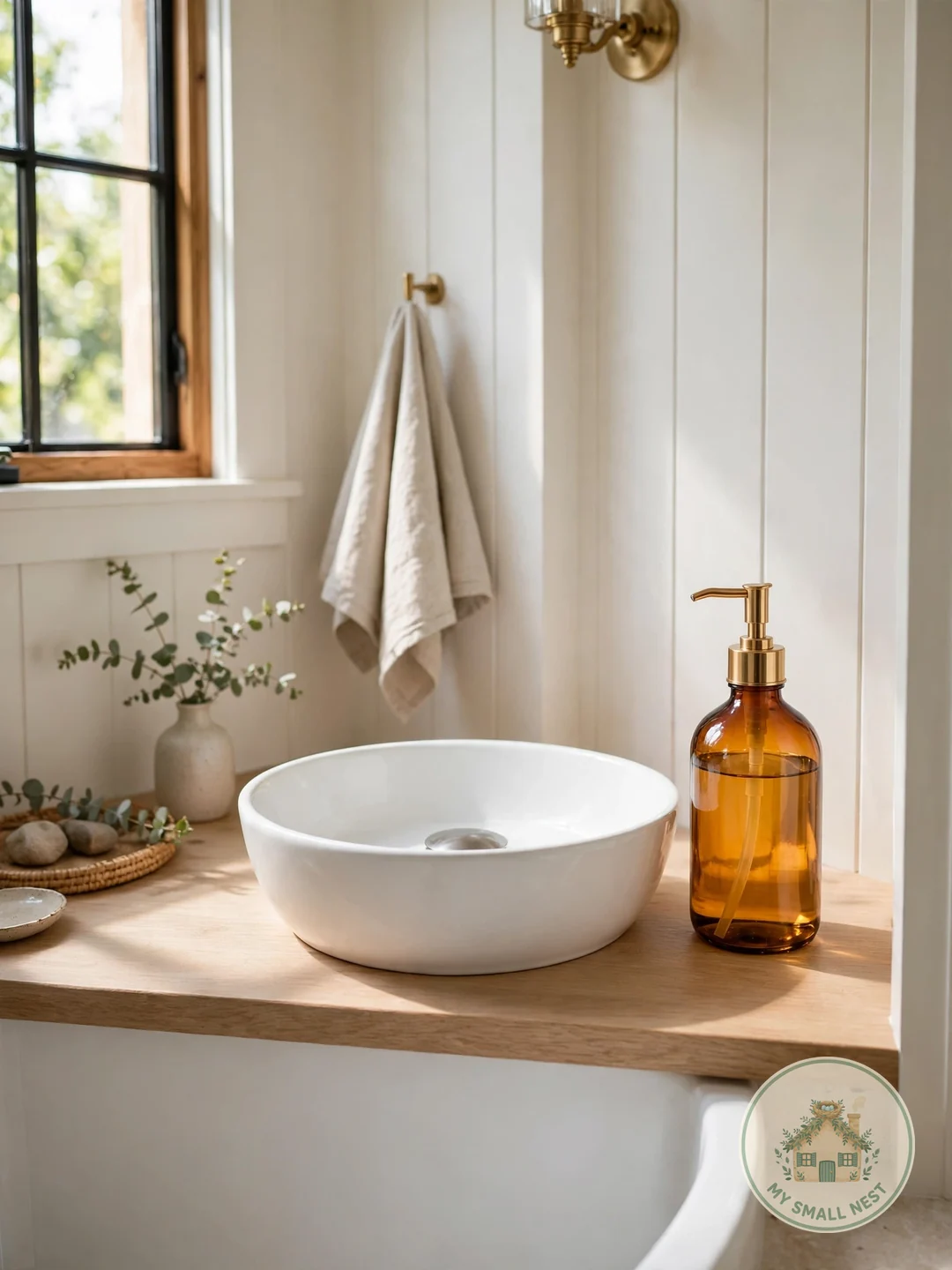 Decant Soap Into a Pretty Dispenser - half bath decor ideas