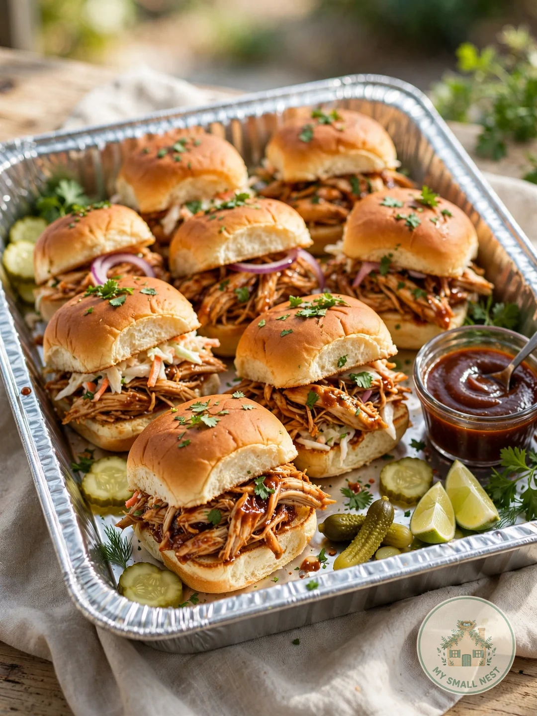 BBQ Pulled Chicken Sliders - fourth of july food ideas