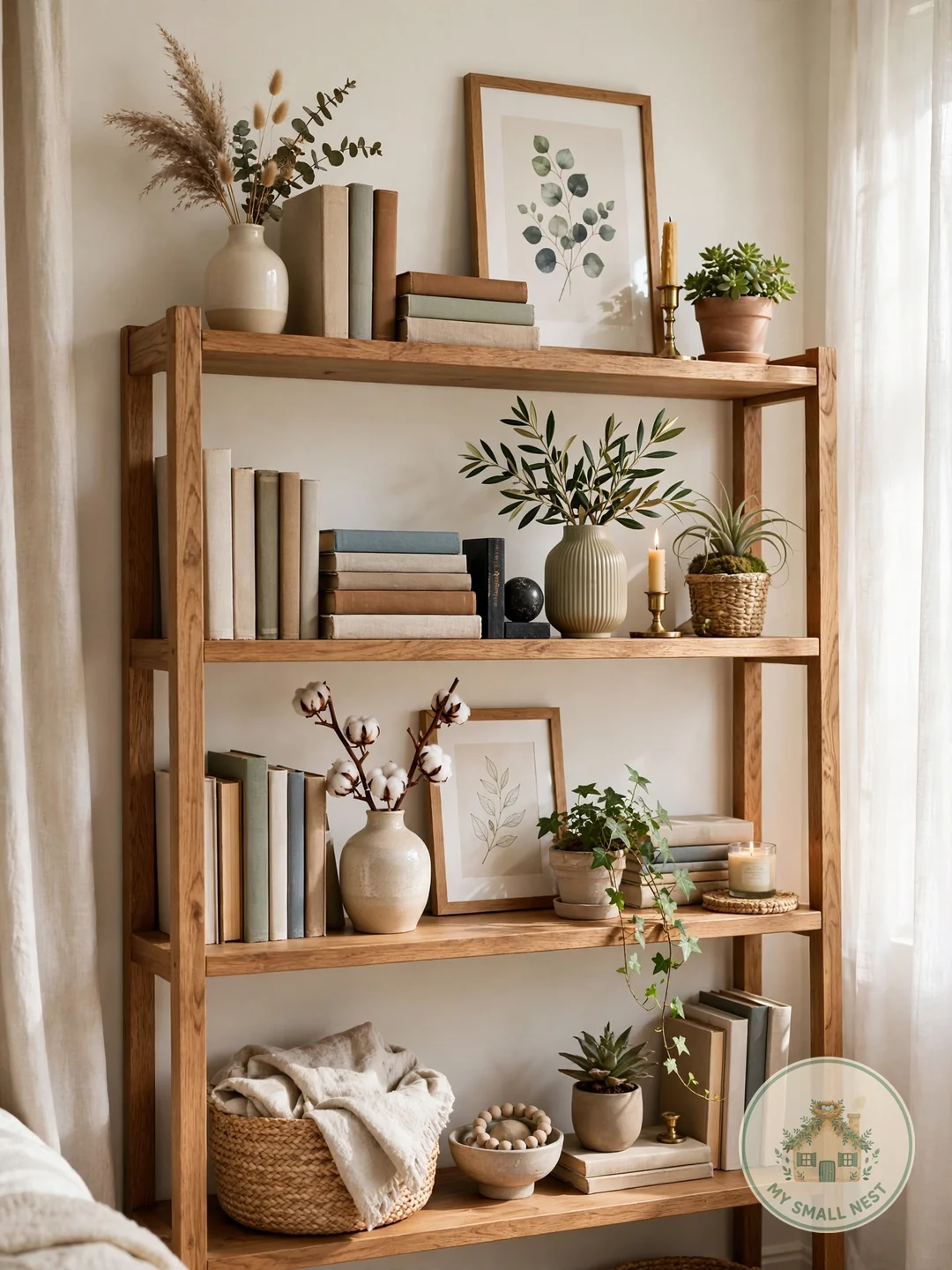 Styled Shelves With Decor - apartment library ideas