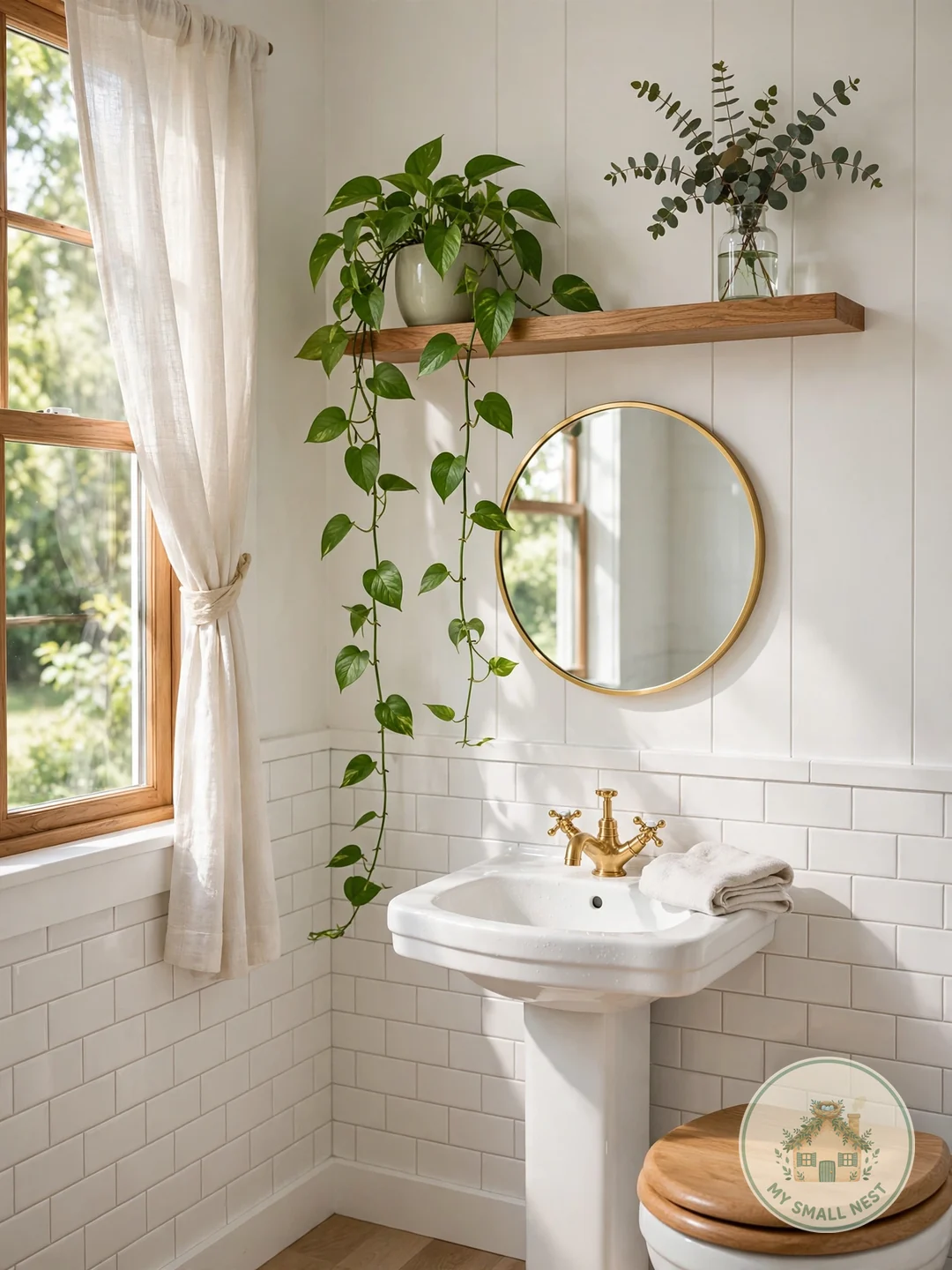 Bring In a Little Greenery - half bath decor ideas