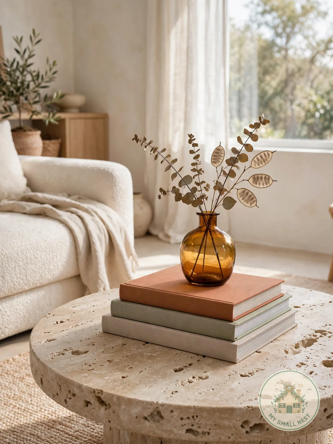 Stacked Coffee Table Books - round table centerpiece ideas