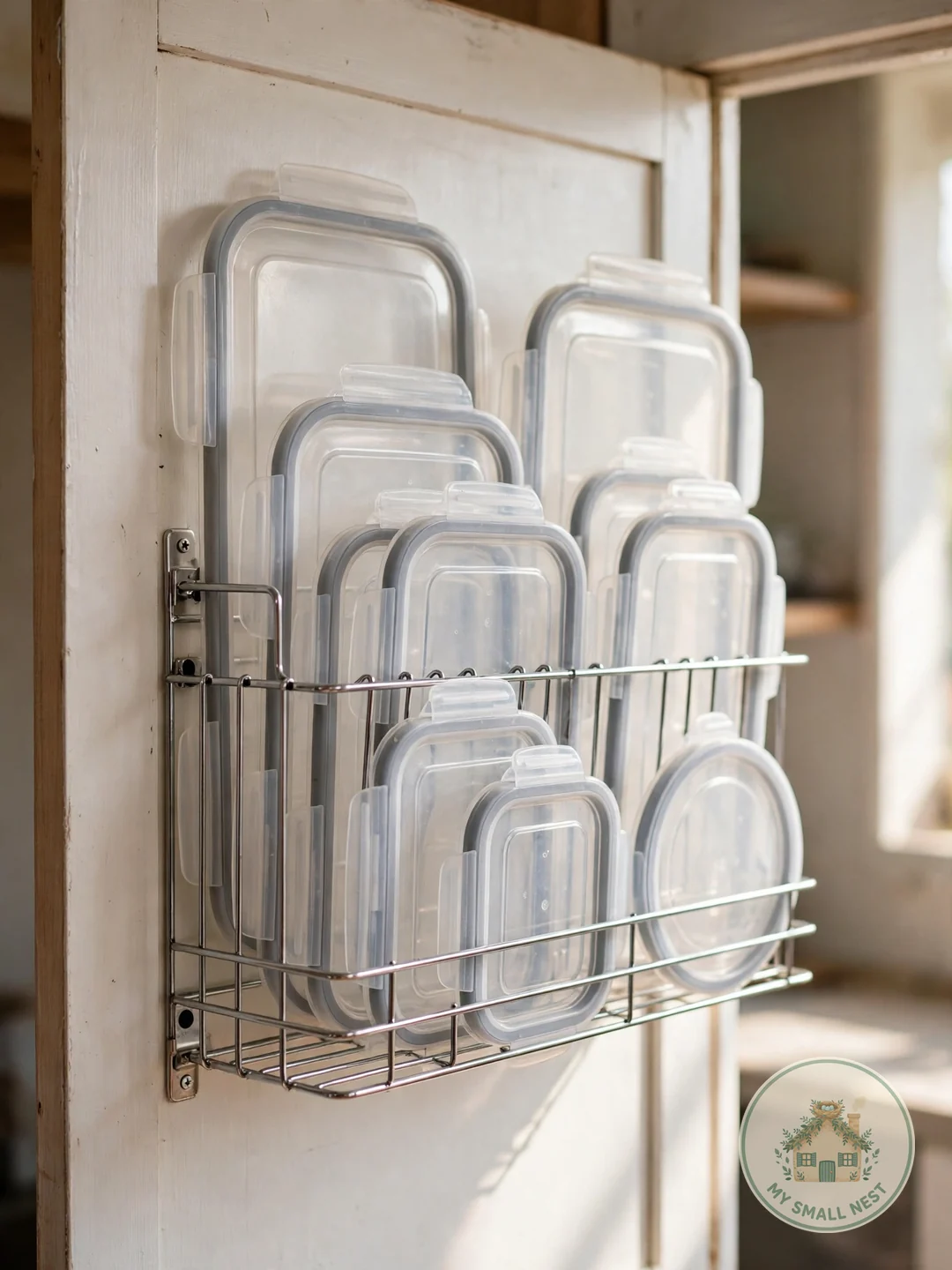 Use the Cabinet Door Interior - organize tupperware
