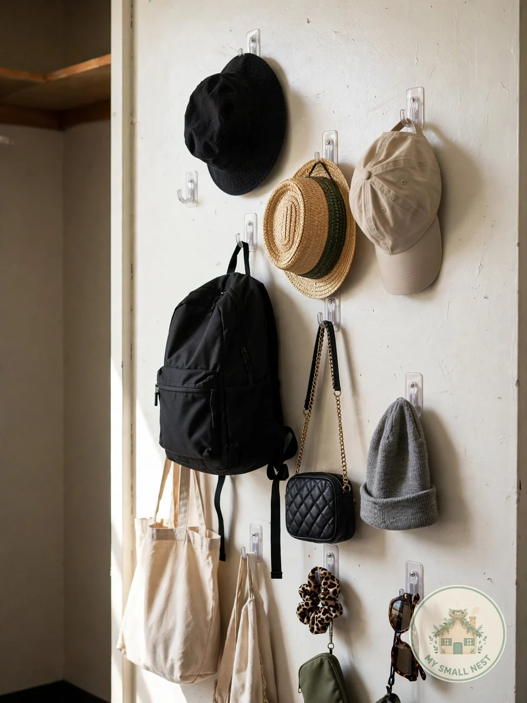 Command-Hook the Walls and Door - dorm closet organization