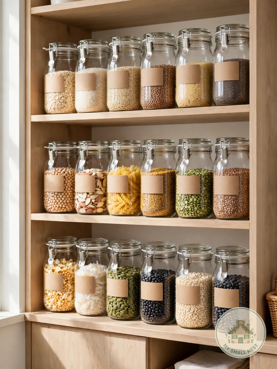 Decant Pantry Goods Into Uniform Jars - organize tupperware