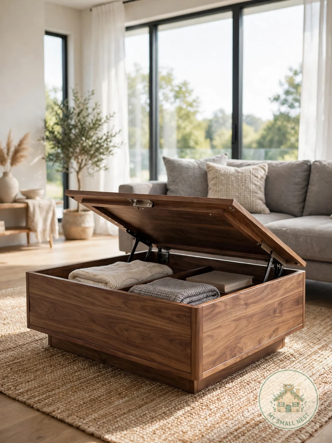 Choose a Lift-Top Coffee Table With Hidden Storage - blanket storage ideas