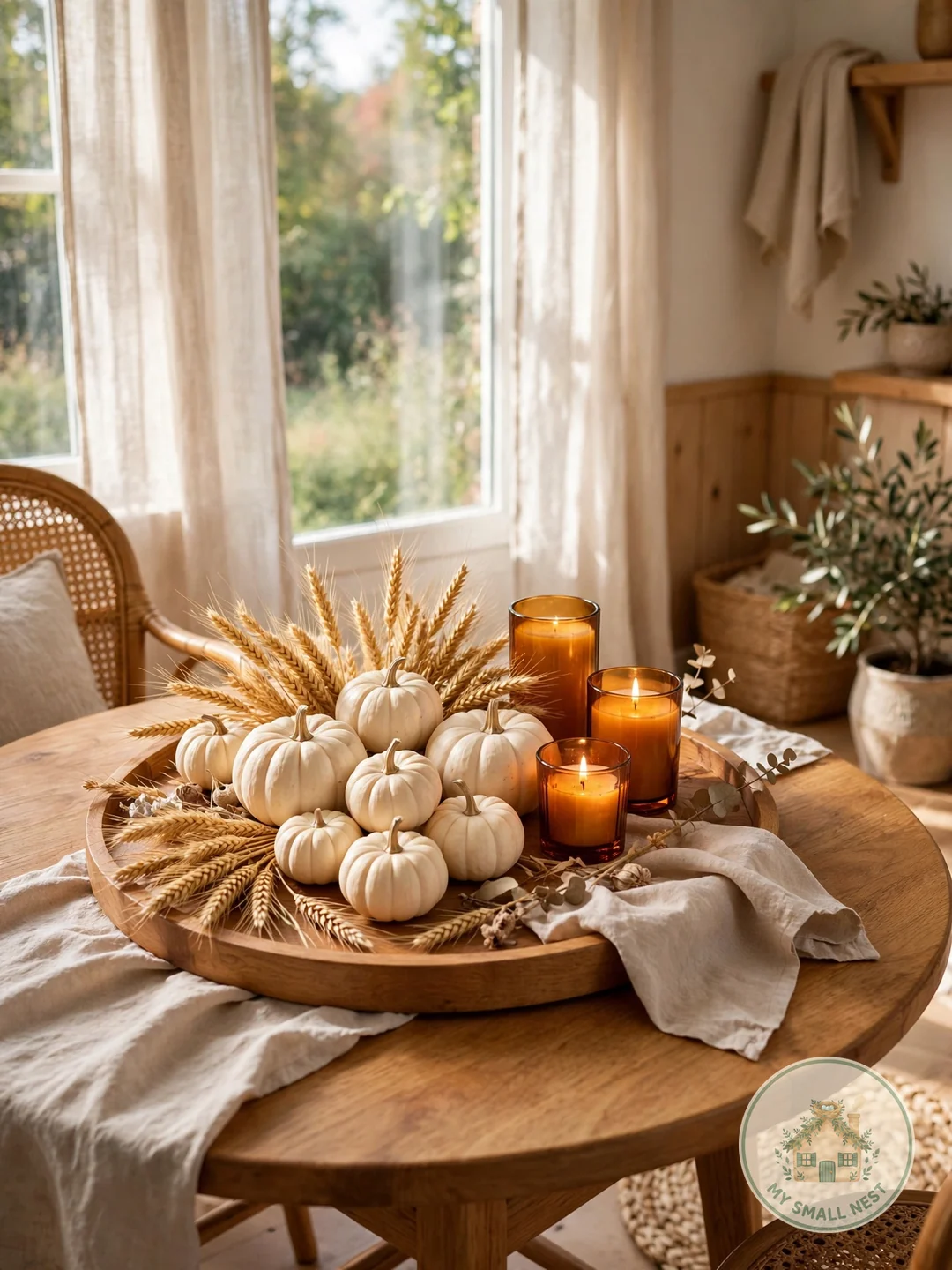 Rotating Seasonal Display - round table centerpiece ideas