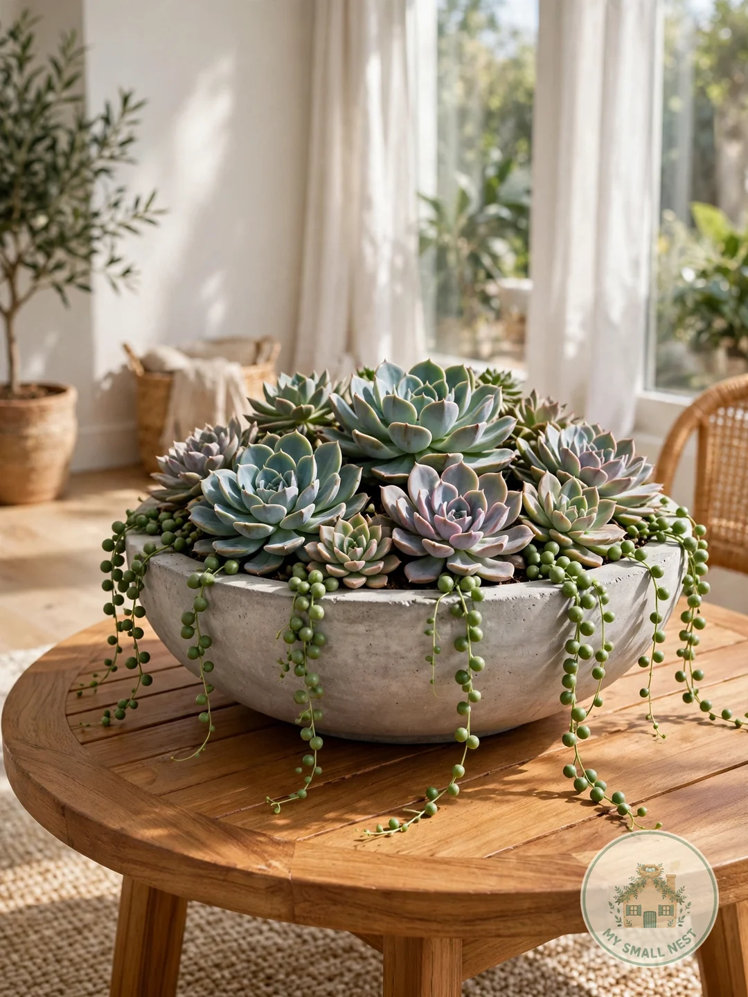 Low Succulent Garden - round table centerpiece ideas