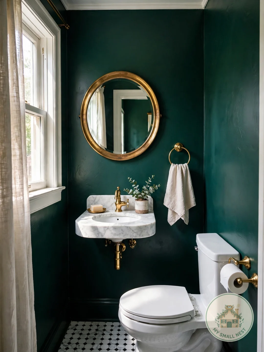 Paint It Moody or Crisp - half bath decor ideas